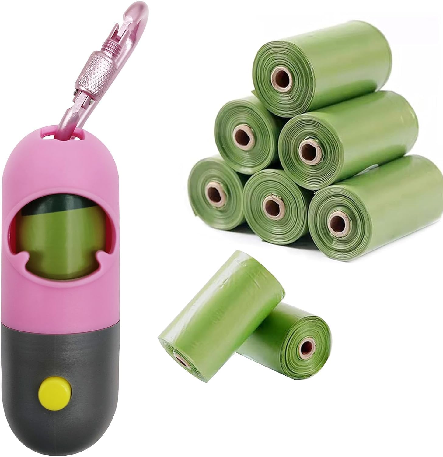 Poop bag dispenser with flashlight.