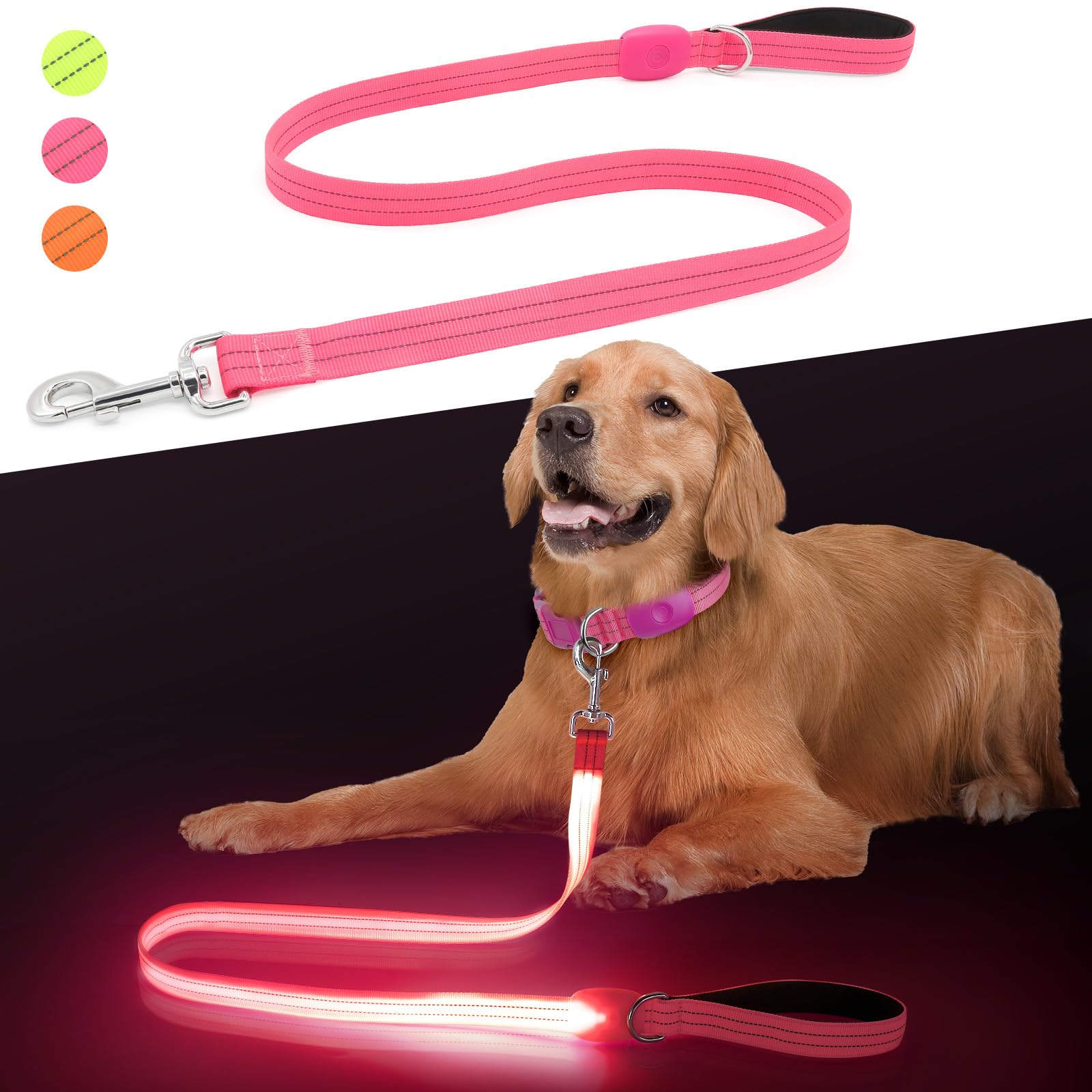 Water proof light up dog leash.